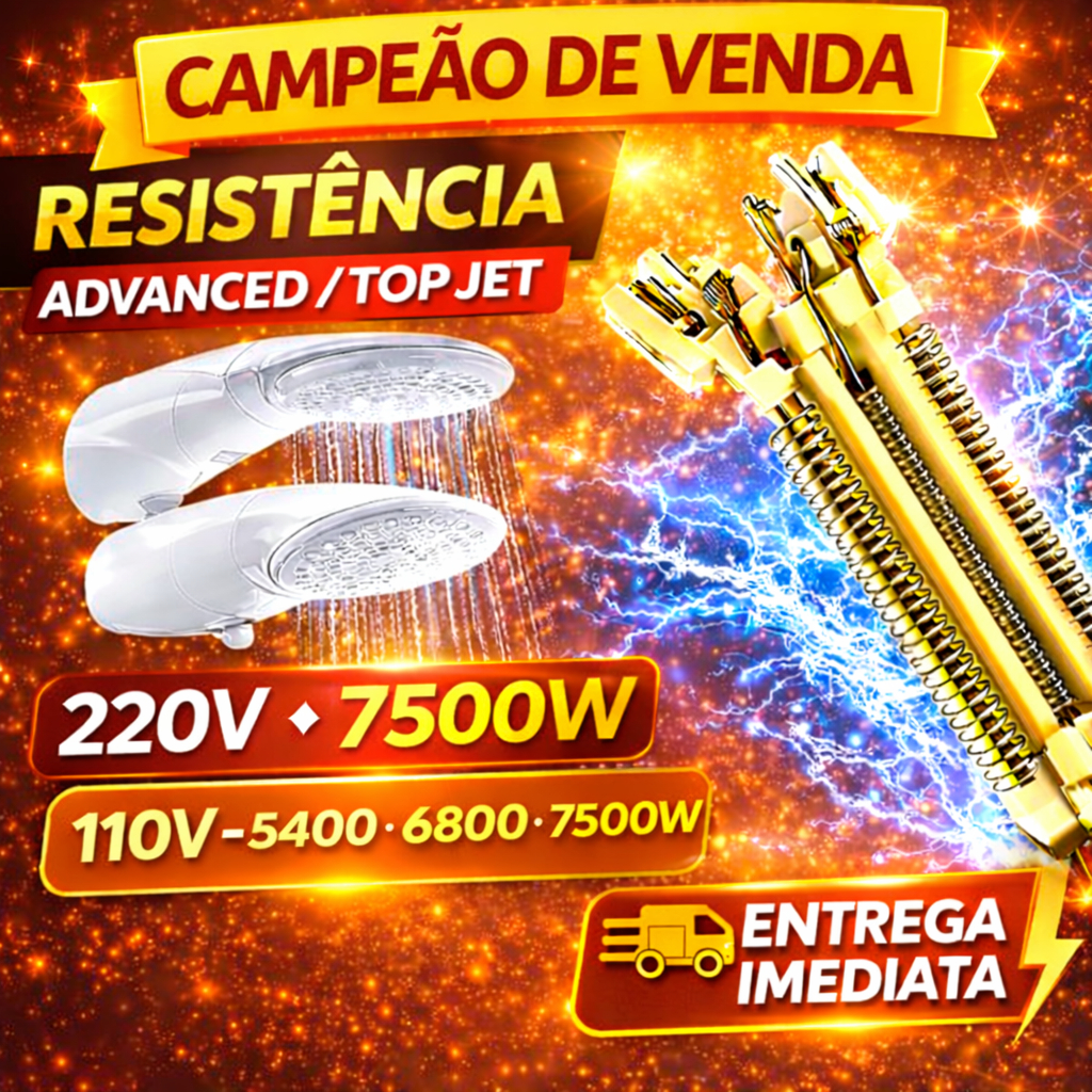 Resistência 7500W 220V p/ Ducha Advanced, Advanced Turbo e Top Jet Lorenzetti em Oferta na Shopee