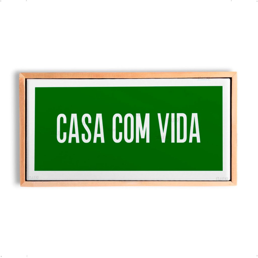 Azulejo Decorativo Casa Com Vida 10x20 Moldura Caixa Invertida Quadro Decorativo Parede | Decoração Moderna