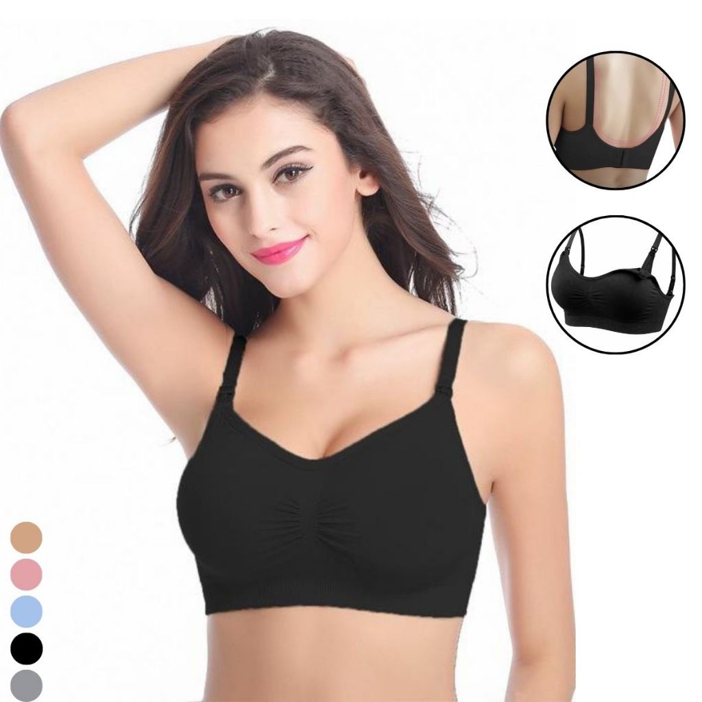 Sutiã Amamentação Sem Costura Com Bojo Conforto Diário Abertura Fácil Maternidade