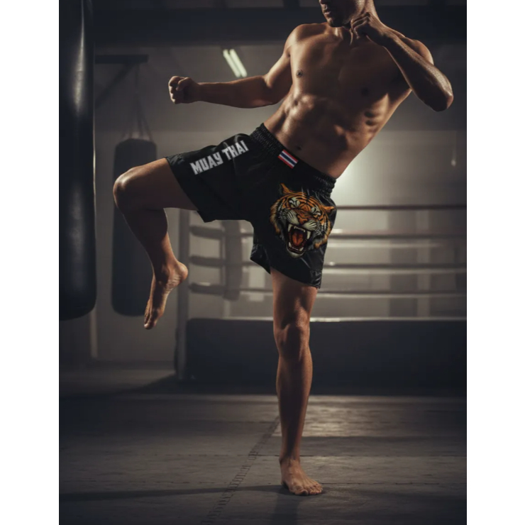 Calção de Muay Thai Short Masculino Treino Luta MMA Boxe Kickboxing Academia Elastano