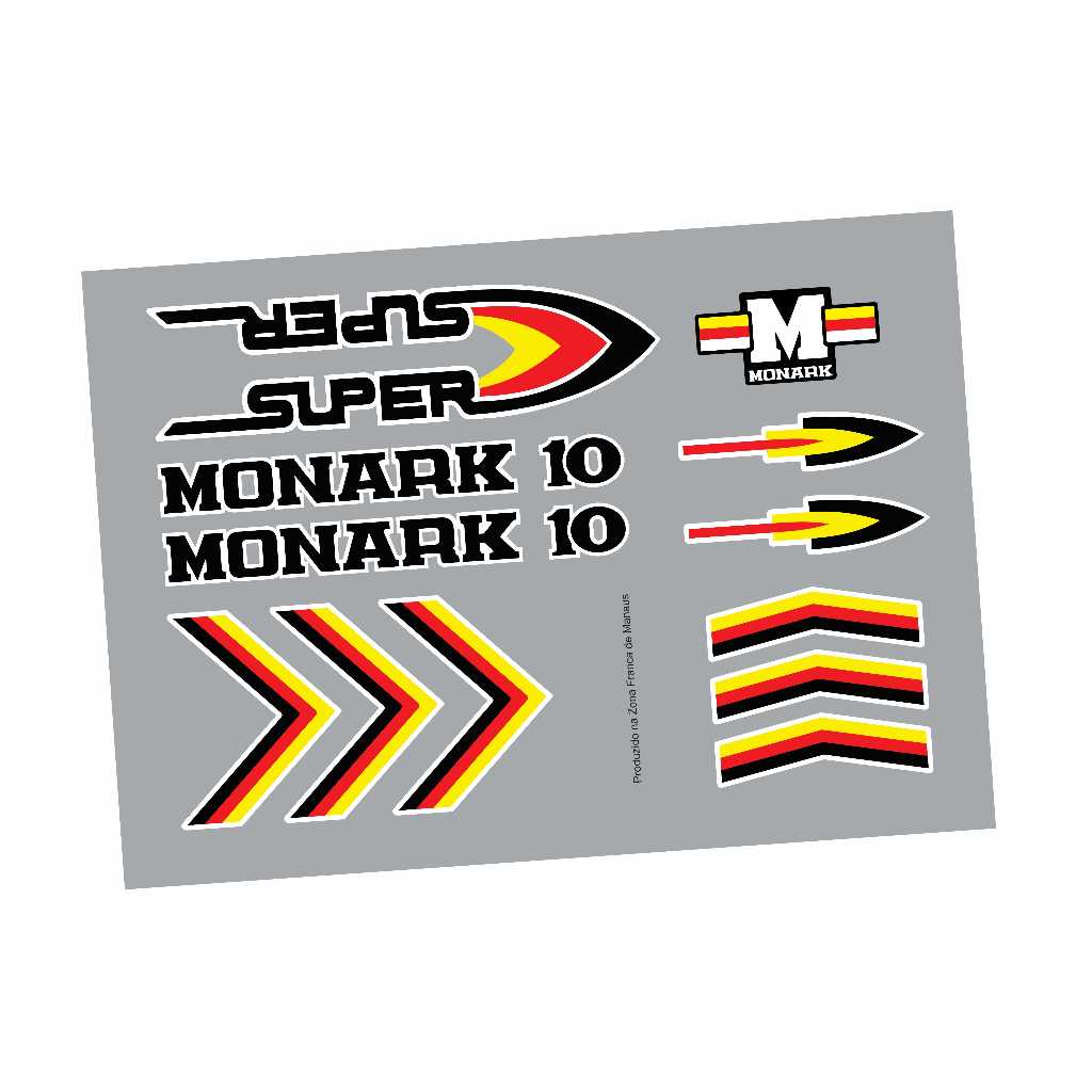 Adesivos Bicicleta Monark Super 10 1983 a 1986 preto