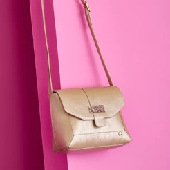 Bolsa Infantil Pampili Cristais Coloridos Dourada Pampili