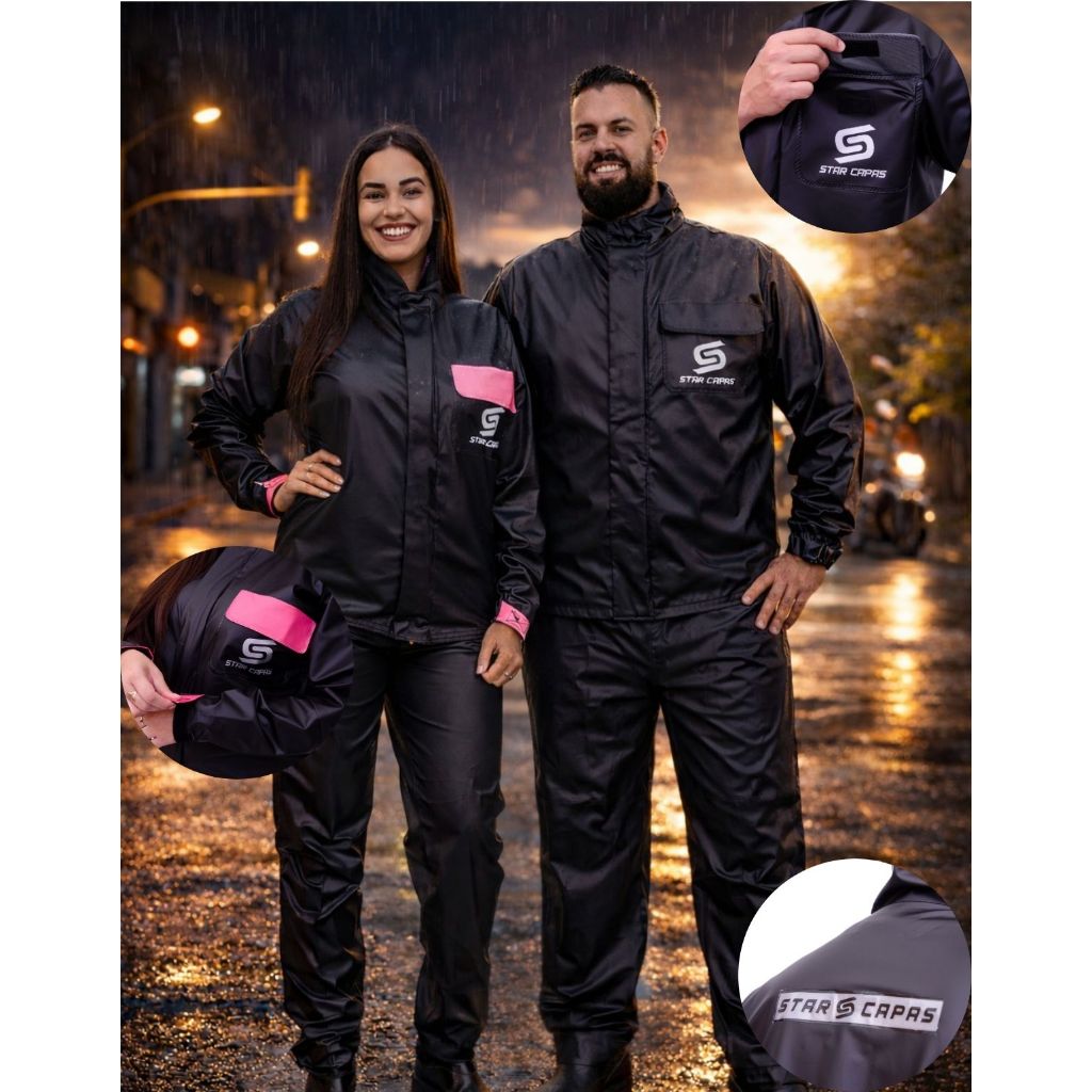 Uma Capa de Chuva Motoqueiro Motoboy Motogirl PVC Ciclista Impermeável em Oferta na Shopee