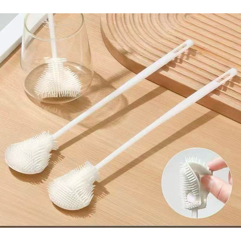 Kit 2 Escovas de Silicone Longa de Limpeza para Copos Taças Jarras Mamadeiras Multiuso