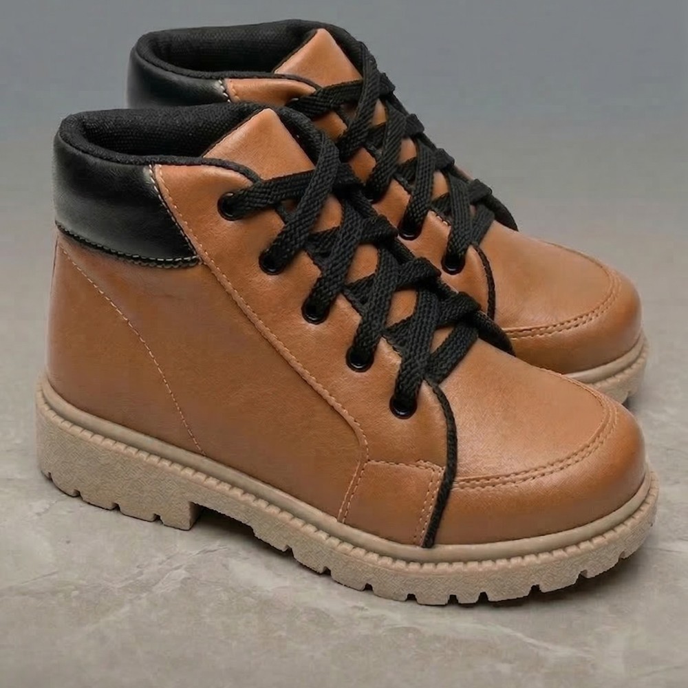 Coturno Infantil Criança Menino e Menina Cano Baixo Cadarço Solado Tratorado Confortável.