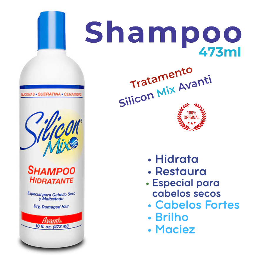 Shampoo Silicon Mix Hidratação Intensiva 473ml Avanti - Hidrata Restaura Brilho - Suavidade Cabelo