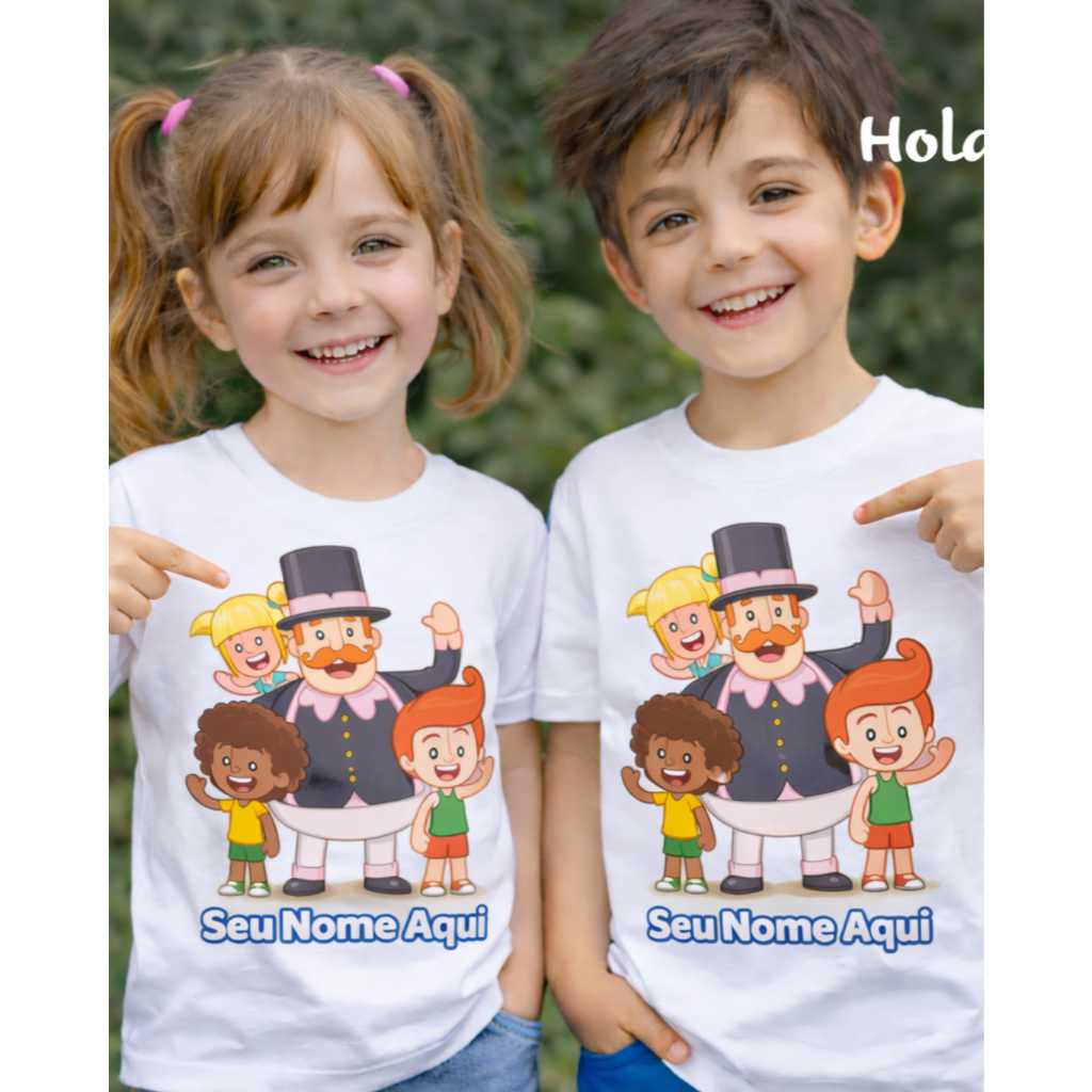 Camiseta Infantil Mundo Bita com Nome Personalizado – Camisa Infantil Menino Menina – Roupa Infantil Estampada