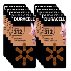 60 Pilhas Auditivas nº 312 Duracell