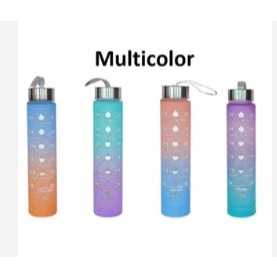 Garrafa Motivacional 300ml com Marcação de Horário Plástica, Ideal para Beber Água no Dia a Dia (Envio de Cor Sortido!)
