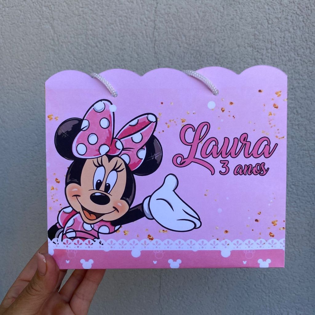 Sacolinha Minnie Rosa, Personalizados Minnie Rosa, Kit Festa, Caixinhas Minnie