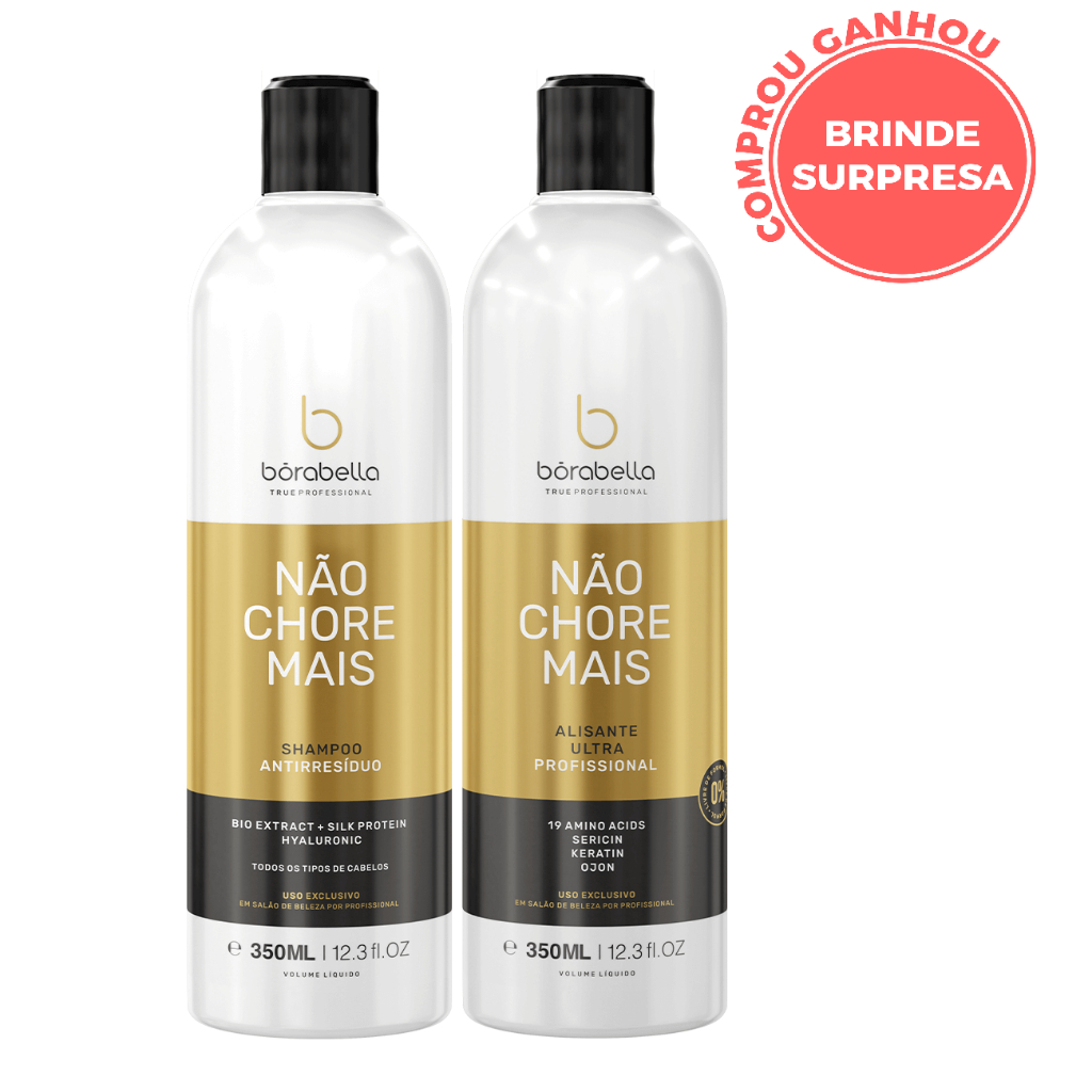 Progressiva BoraBella Não Chore Mais 19 Aminoacidos Profissional Kit 2x350ml