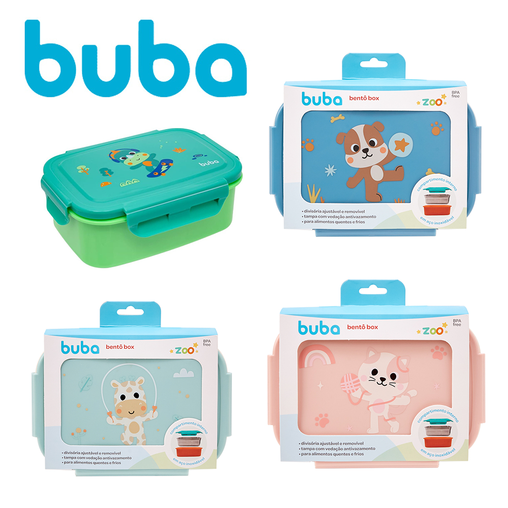 Lancheira Bento Box Pote Inox Infantil Com Divisória do Bebê Buba