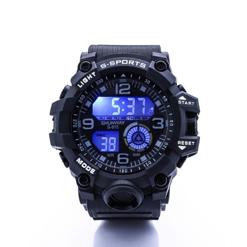 Relógio Masculino Digital Esportivo Cronômetro Militar - Esportivo, LED e Super Resistente