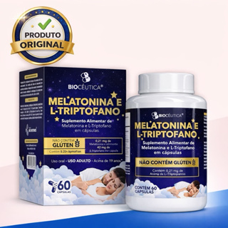 Melatonina e Triptofano 60 Cápsulas BioCêutica - Sono Profundo, Relaxamento, Disposição ao Acordar em Oferta na Shopee