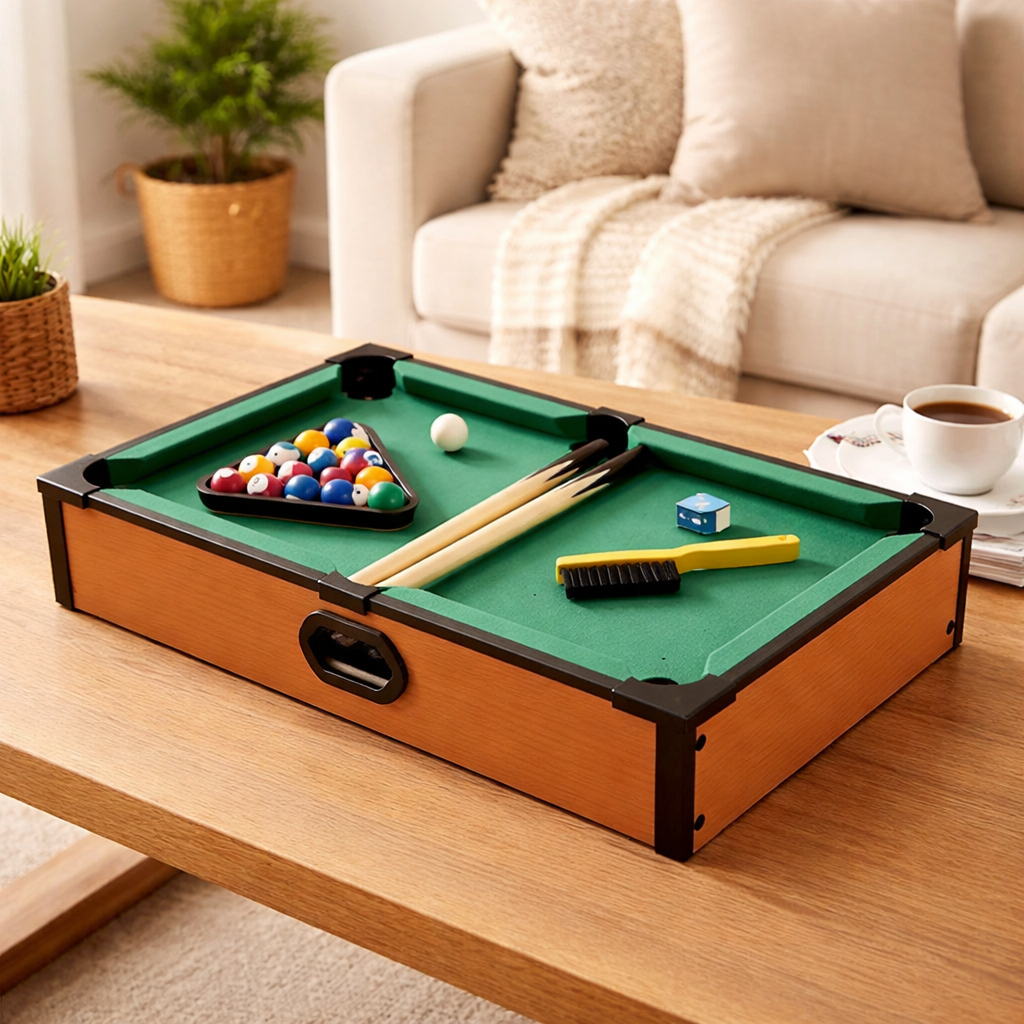 Mini Mesa De Sinuca Bilhar Infantil  Pequena Madeira