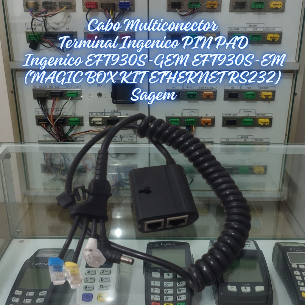 Cabo Multiconector Terminal Ingenico PIN PAD Ingenico EFT930S-GEM EFT930S-EM (MAGIC BOX KIT ETHERNET RS232) / Sagem