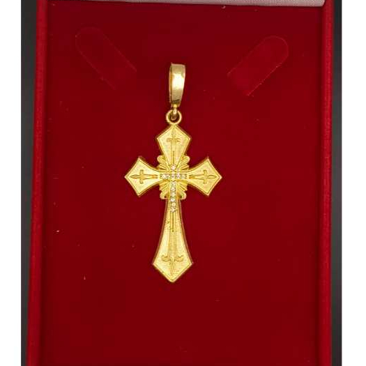 Pingente Moeda Antiga Cruz Crucifixo Medalha Cor Identica Ouro Cravejado Zirconias