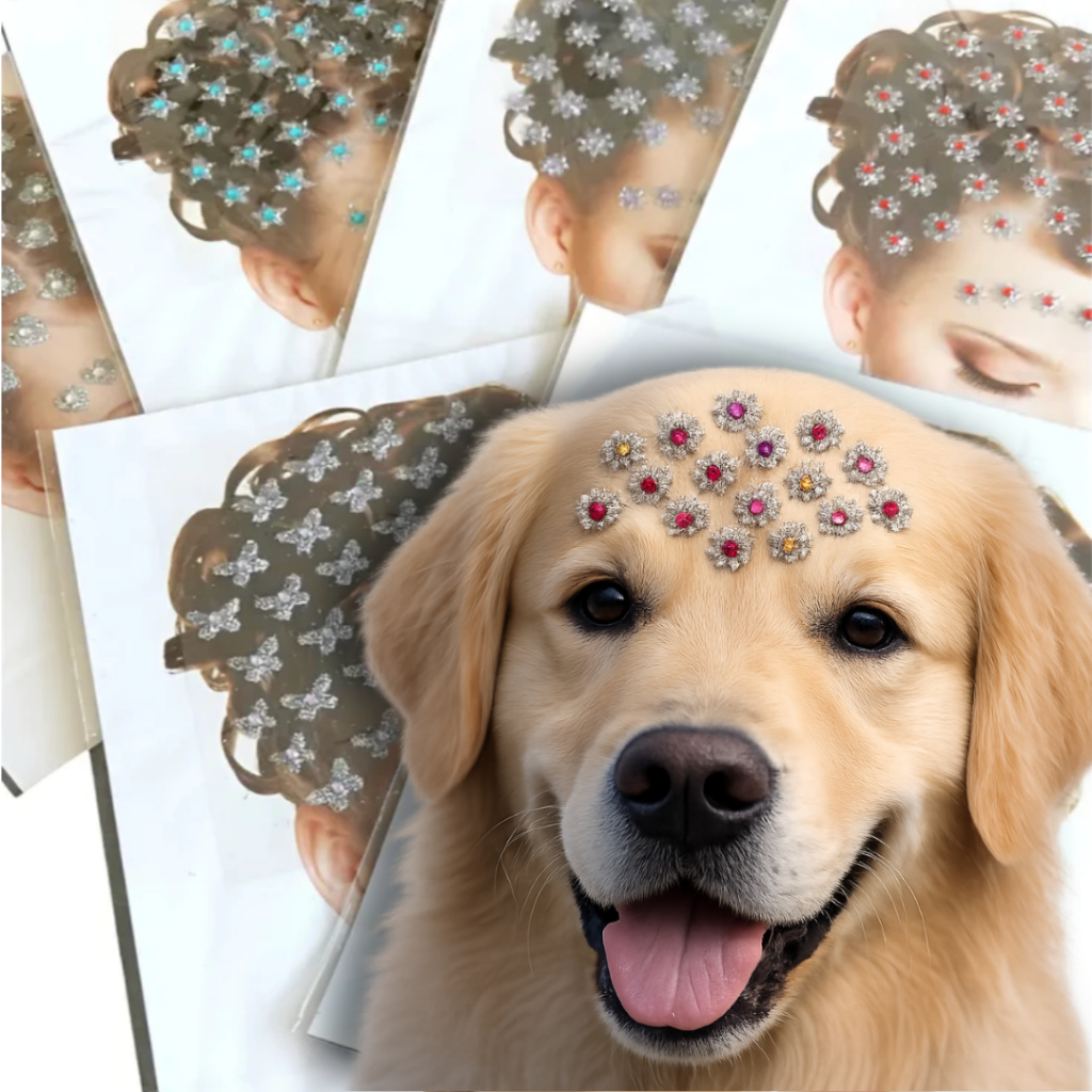 Adesivo Piercing Pet Bindi com 12 Cartelas Banho e Tosa