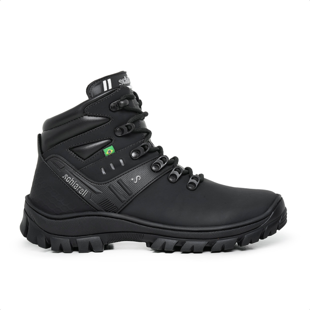 Bota Coturno Militar Masculina Couro Legítimo Tática Adventure Motociclista Trabalho Reforçada Confortável Trilha