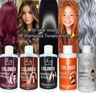 Shampoo Tonalizante Escurecedor Cabelos Brancos Colored 300ml Efeito 100% Tinta Natural em Oferta na Shopee