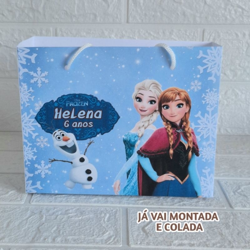 Sacolinha Personalizada Frozen ( já vai montada) Lembrancinha |Aniversário |Festa Infantil