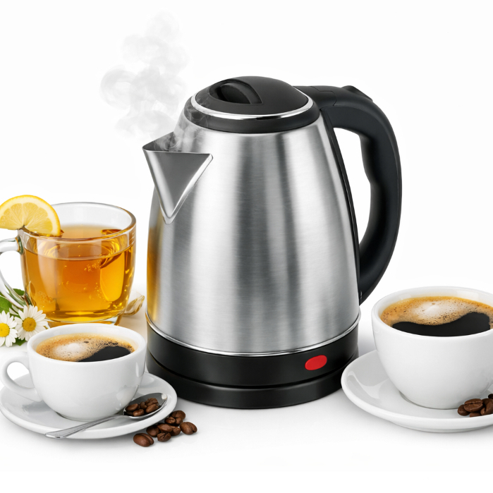 Chaleira Jarra Elétrica Inox 2L Fervura Rápida Desligamento Automático Prateada