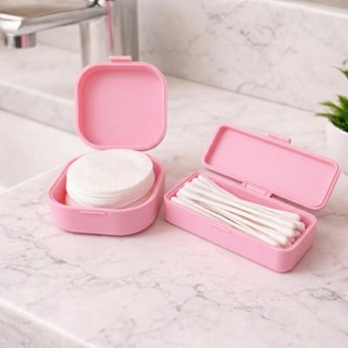 Kit 2 Estojos Porta Cotonetes e Disco de Algodão Organizador Viagem Necessaire Higiene Pessoal em Oferta na Shopee