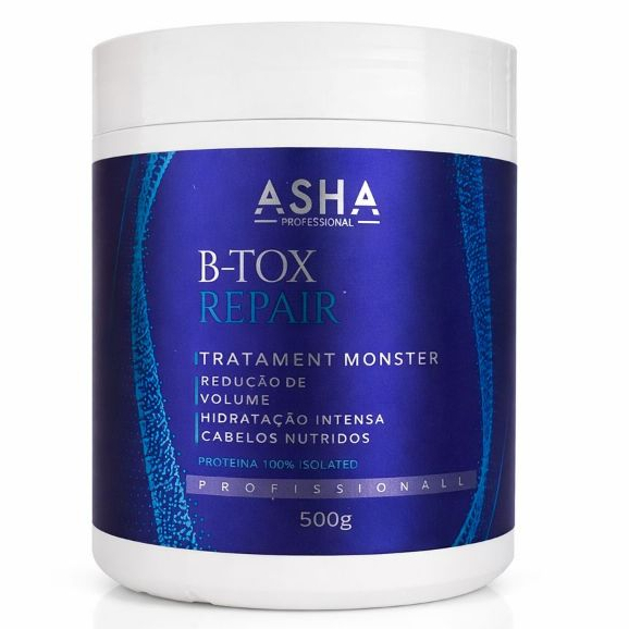 Botox Capilar Repair Profissional, Alinha 100% Reduz Volume, Efeito Liso 500G ASHA