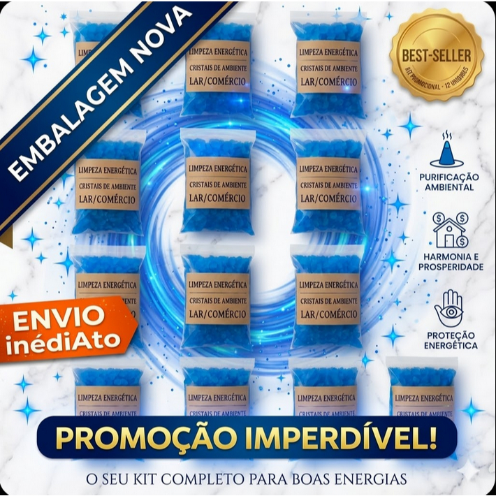 Descarrego  Sal Grosso + Anil Owage  Limp Energ p/de Ambientes 300g - Descarrego  Proteção Renovacão