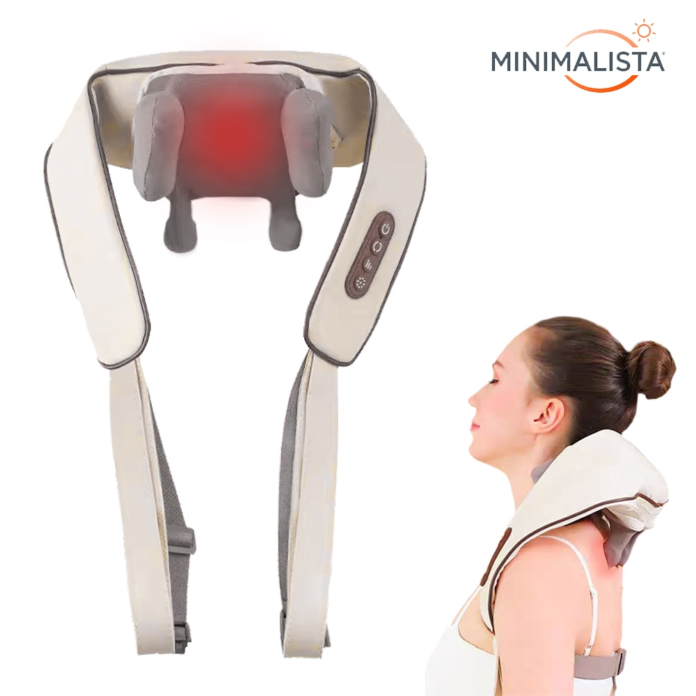 Massageador de Pescoço e Ombros com Aquecimento Shiatsu Sem Fio e Portátil Presente para Relaxar