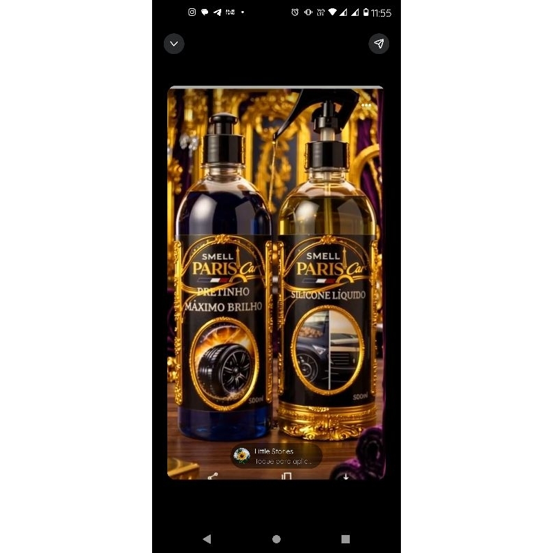 Kit Estetica auto motivo Smell Paris car pretinho,maximo brilho +Silicone liquedo(500ml cada)
