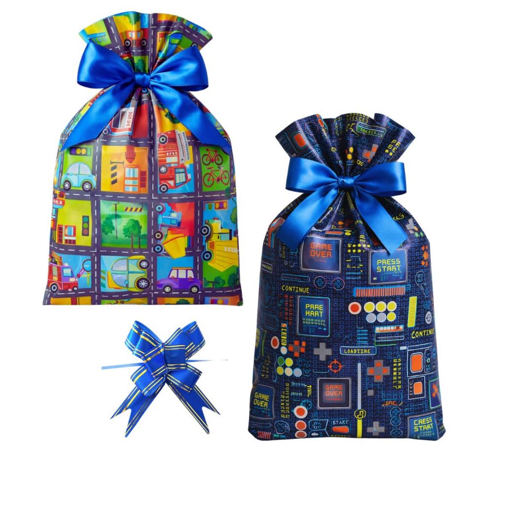 Sacos para presente infantil  + Laços tamanhos  50x70 masculino e feminino em Oferta na Shopee