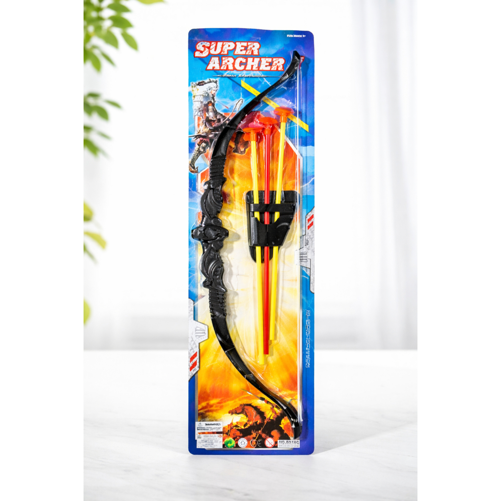 Brinquedo Arco e Flecha Infantil Super Archer com 3 Flechas Ventosa + Aljava