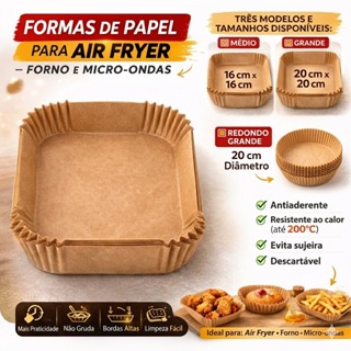 Formas Assadeira Papel Manteiga Descartável Para Air Fryer Sem Sujeira em Oferta na Shopee