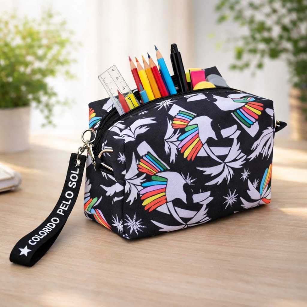 necesser maquiagem e viagem organizadora grande estilosa em Oferta na Shopee