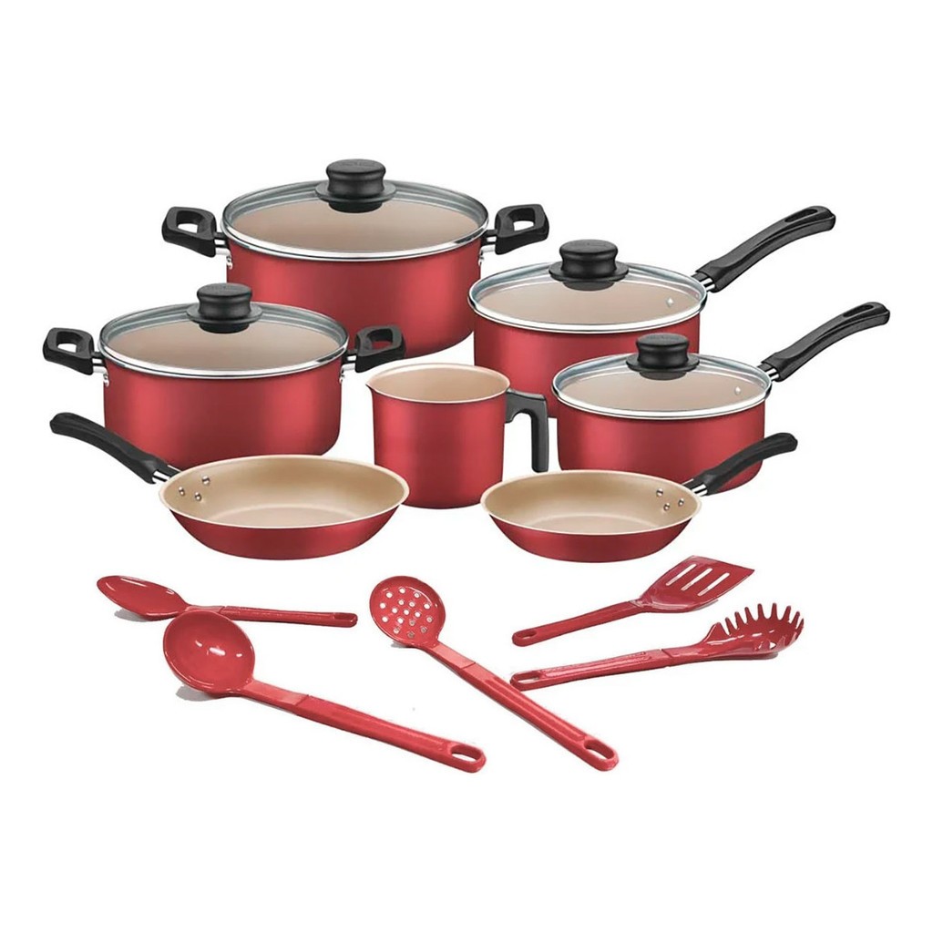 Jogo De Panelas Tramontina 12 Pçs Turim Antiaderente Starflon Max em Oferta na Shopee