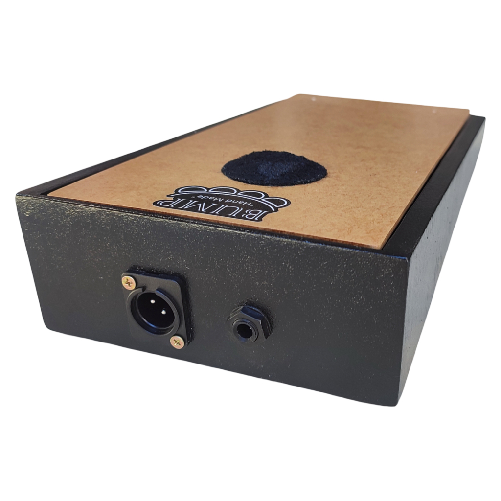 Stomp Box Pedal Cajón Simulador de Bumbo Marcação Rítmica - Preto/ Natural
