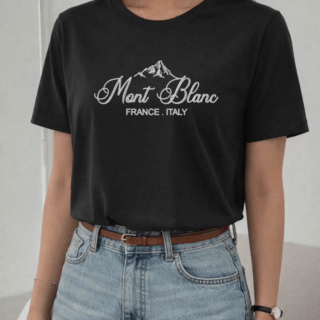 Camiseta Babylook Feminina Mont Blanc France Estampada Tumblr Modinha Estilosa 100% Algodão Várias Cores