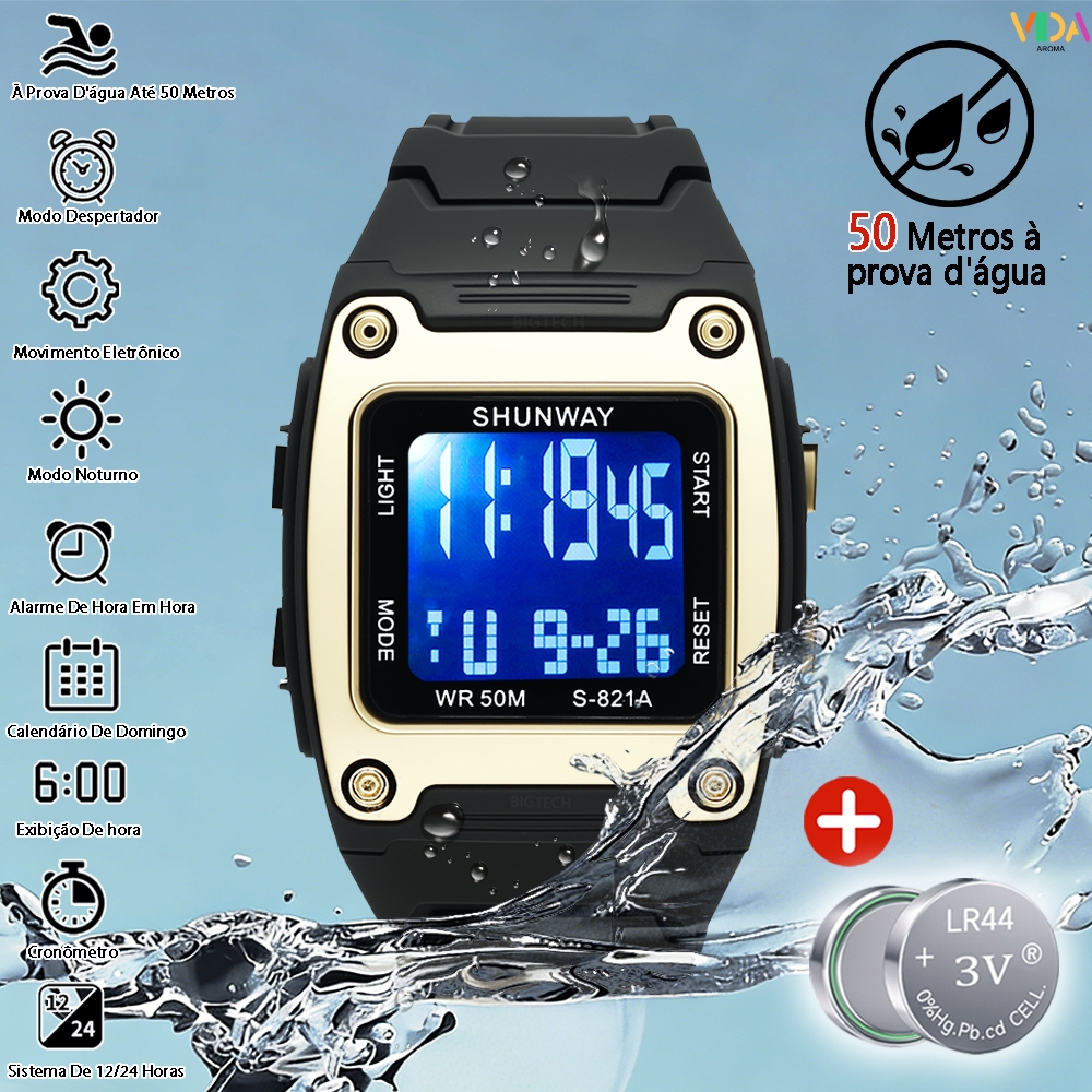 Relógio A Prova Dágua Masculino Original  Esportivo Digital Luminoso Com Display em Oferta na Shopee