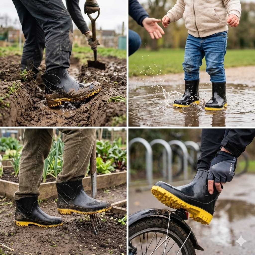 Bota Galocha PVC Impermeável Antiderrapante Cano Curto CA EPI Limpeza Faxina Chuva Motoboy Trabalho — imagem 2 de 2