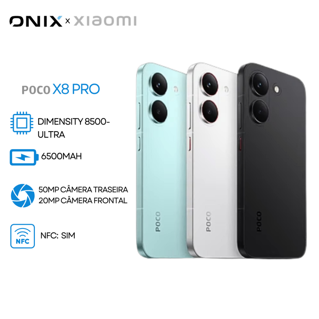 Xiaomi Poco X8 PRO 5G, Versão Global, MediaTek Dimensity 8500-Ultra, Bateria 6500mAh, Câmera 50MP em Oferta na Shopee