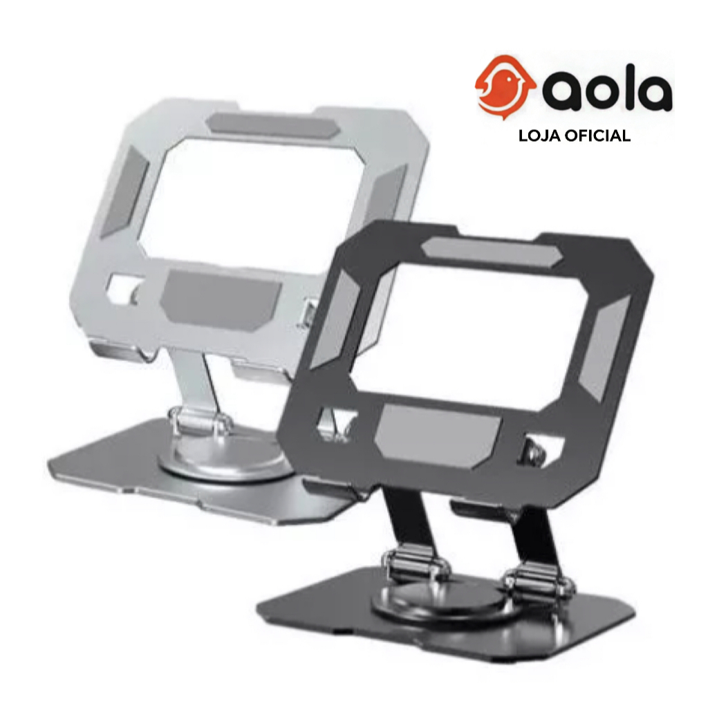 Suporte Metálico Rotativo para Tablet e Celular | Alumínio Resistente| Ajustável e Prático em Oferta na Shopee
