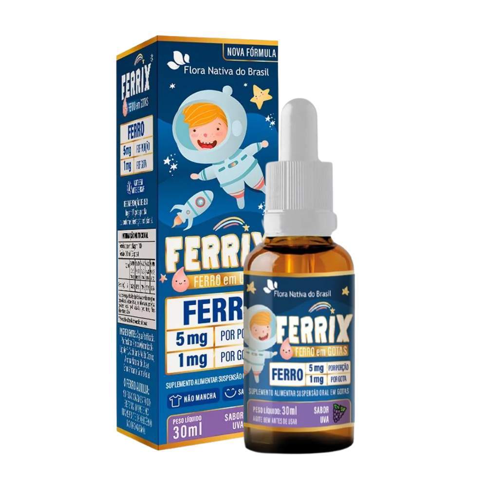 Ferrix ( Ferro 5mg / Porcao) 30ml Sabor Uva KIDS