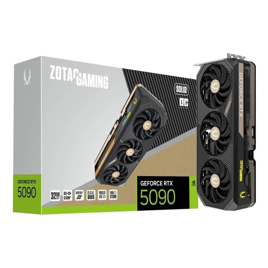 Placa de Vídeo GPU NV RTX 5090 32GB SOLID OC GDDR7 512BITS ZOTAC ZT-B50900J-10A