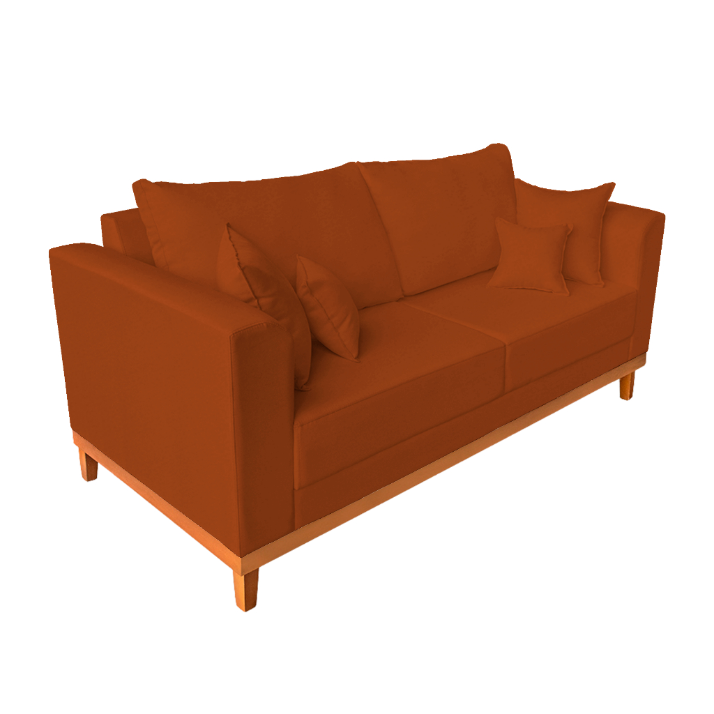 Kit Sofá 3 Lugares e 2 Poltronas Sala de Estar Beny Suede Terracota · foto 2
