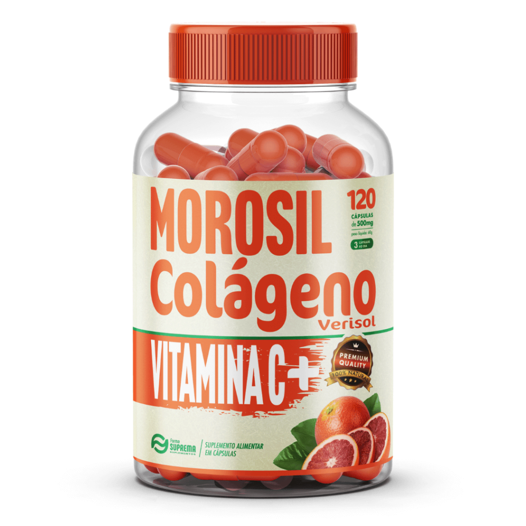 morosil com colageno hidrolisado e vitamina c 100% natural 120 caps 500 mg(1-2-3-potes)