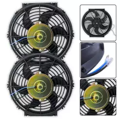 Kit 2 Ventoinha Universal Radiador Condensador 10 Polegadas Pás em S
