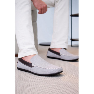 Mocassim Liso Sapato Casual Masculino Camurça Cinza Dockside Conforto Envio Rápido