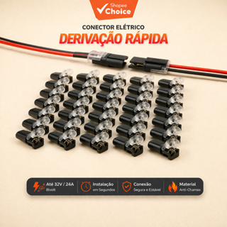 KIT 50 Unidades de Conector Elétrico 2 Polos à Prova d'água Para Cabo Automotivo Barra de Terminais em Oferta na Shopee