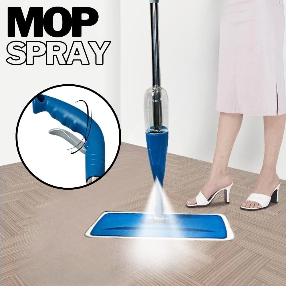 Mop Spray Reservatorio Rodo Limpeza Pano Refil Microfibra Chão Giratório